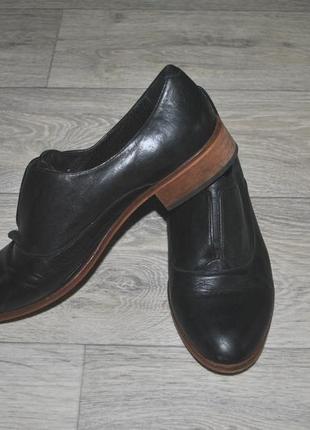 Туфли классика модные натуральные стильные черные 38-39 кожаные1 фото