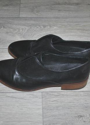 Туфли классика модные натуральные стильные черные 38-39 кожаные2 фото