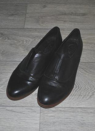 Туфли классика модные натуральные стильные черные 38-39 кожаные3 фото