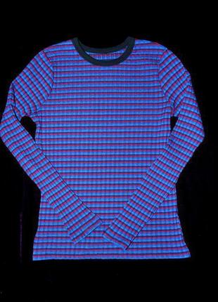 Реглан кофта яскравий синій з візерунком у клітку dkny s-m светр