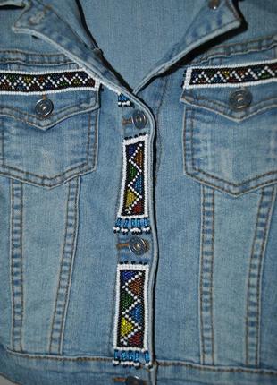 Жилет kenzo джинсовий крутий розкішний вишивка бісером м9 фото