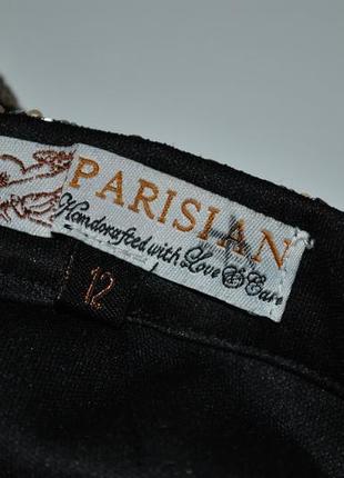 Круті шорти бренд parisian розшиті в паєтках чорні з золоти...10 фото