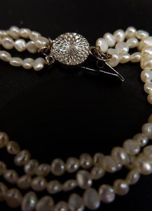 Кольє намисто браслет з натуральних перлів багатошарове бу...2 фото
