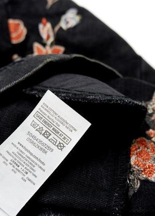 Спідниця topshop джинсова чорно-сіра міні кишенями з вишивкою zar5 фото