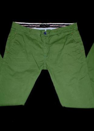Штани s-m зелені косі кишені завужені бренд zara men стиль1 фото