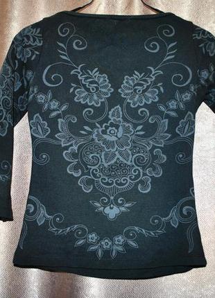 Реглан promod чорний s модний із вишивкою візерунком паєтки крути5 фото