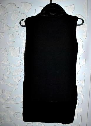 Туніка міні-плаття або футболка ошатна блискуча чорна з па...6 фото