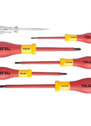Набір діелектричних викруток tolsen premium vde, 6шт. (v33506)