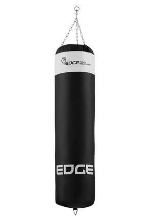 Боксерский мешок edge lords 160*40см. вес 47 кг. eww наполненный black/white