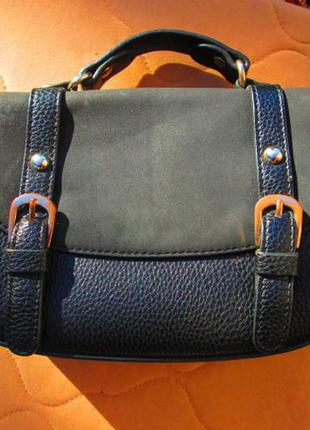 Сумочка маленькая кожзам +замш хорошее состояние