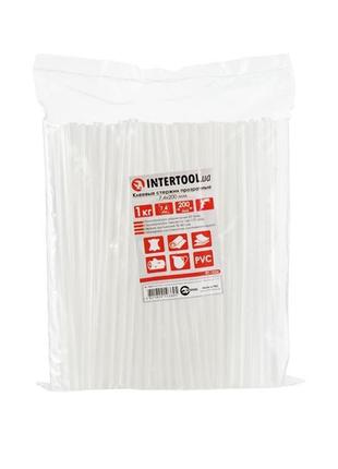 Клейові стрижні прозорі intertool 7.4 x 200 мм, упаковка 1 кг ...