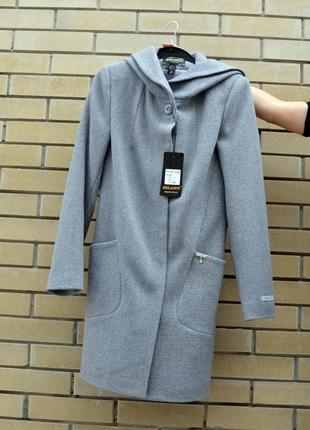 Пальто з капюшоном blnt 186 колір сірий, якість3 фото