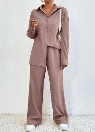 Жіночий стильний костюм із мікровельвету новинка 20241 фото