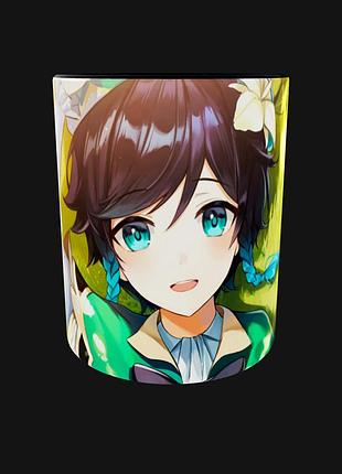 Чашка аниме манга подарок кружка геншин genshin impact персонаж венти (0665)