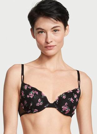 Бюстгалтер victoria's secret sexy tee posey lace lightly lined demi bra 34в черный