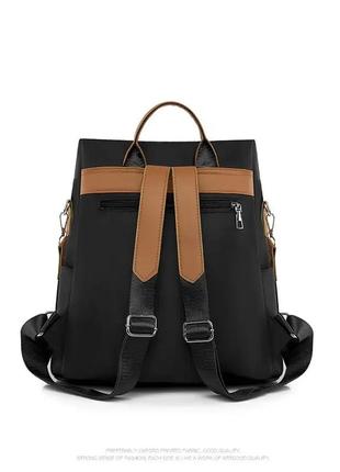 Городской женский рюкзак-сумка balina черный нейлоновый повседневный6 фото