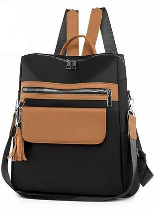 Городской женский рюкзак-сумка balina черный нейлоновый повседневный1 фото