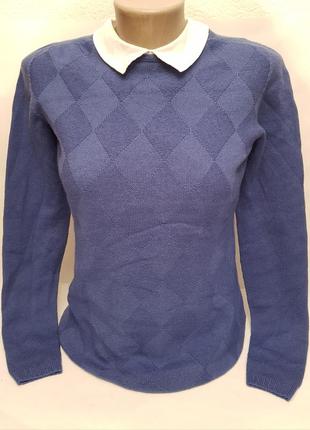 Бесподобный свитер#джемпер итальянского бренда nelly шерсть красивый синий цвет