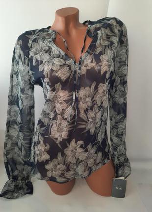 36/8/s mango new! ніжна напівпрозора блузка