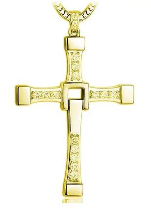 Хрест домініка торетто з ланцюжком золото | біжутерія хрестик з л3 фото