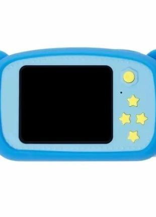 Цифровий дитячий фотоапарат gm 24 ведмедик блакитний3 фото