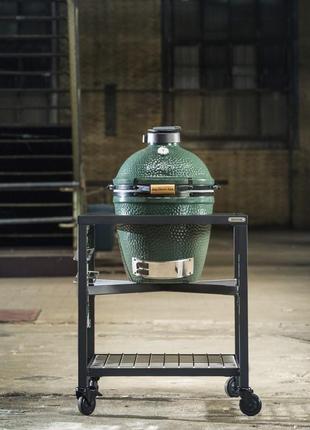 Керамічний вугільний гриль big green egg medium каркасному столі