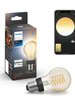 Розумна led лампочка philips hue e27 white ambiance a60 7w ret...