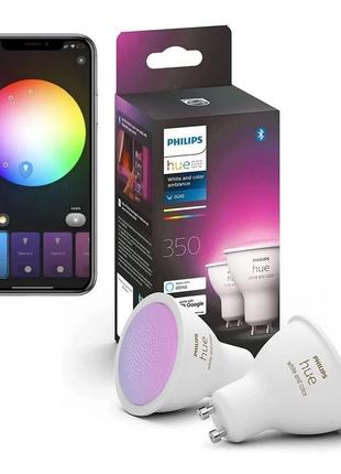 Розумні led лампочки philips hue gu10 white and color 350 лм 5...