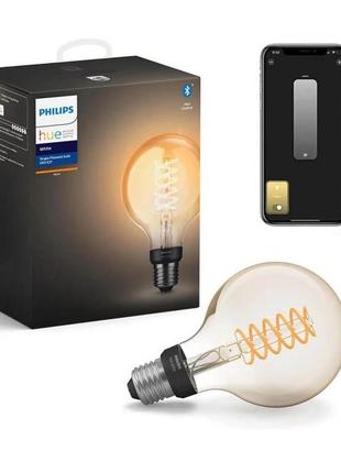 Розумна led лампочка philips hue e27 white g93 retro, zigbee, ...