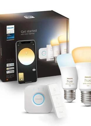 Стартовий комплект philips hue e27 white ambiance 1100лм 75вт ...