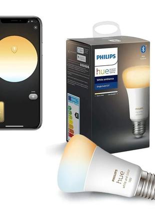 Розумна led лампочка philips hue e27 white ambiance 800лм 60вт...