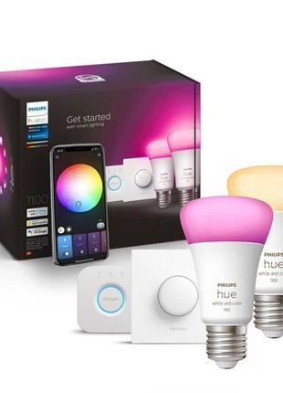 Стартовий комплект philips hue e27 white and color 1100lm 75вт...