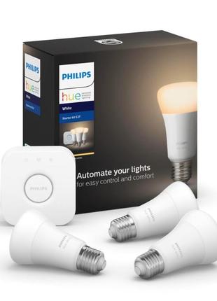 Стартовий комплект philips hue white e27 806 лм 60 вт 9 w blue...