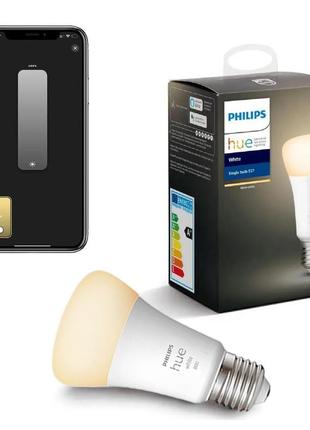 Розумна led лампочка philips hue e27 white 800лм 60вт 9w, zigb...