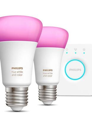 Стартовий комплект philips hue e27 white and color 800лм 60вт ...