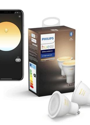 Світлодіодна лампочка philips hue white ambiance gu10 350 лм 3...