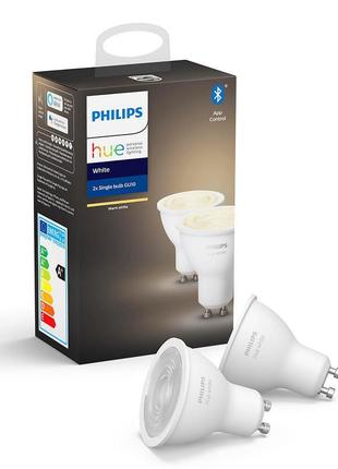 Світлодіодна лампочка philips hue white gu10 2 шт. zigbee, blu...