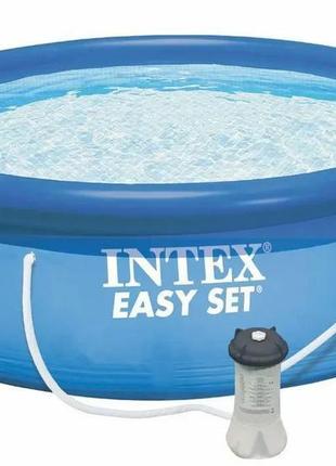 Сімейний надувний басейн intex 28122 easy set 305x76 см, з філ...