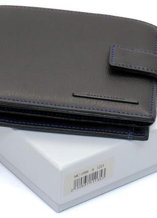 Чорний стильний чоловічий гаманець з блоком для документів із ...2 фото