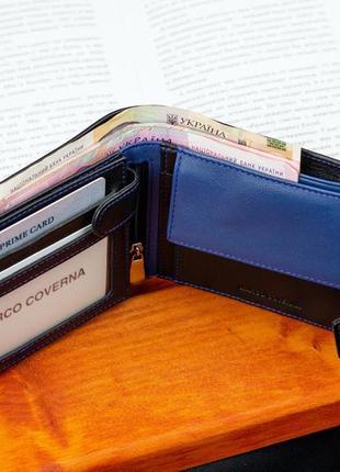 Чорний стильний чоловічий гаманець з блоком для документів із ...9 фото