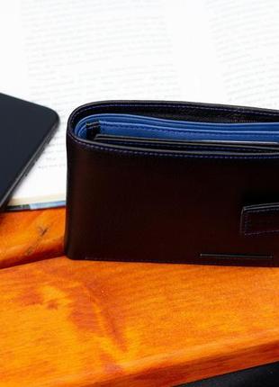 Чорний стильний чоловічий гаманець з блоком для документів із ...10 фото