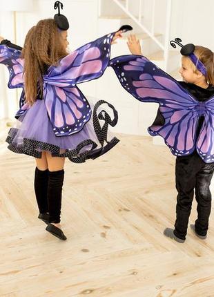 Дитячий костюм метелика для дівчинки фіолетова3 фото