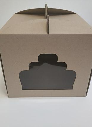 Коробка для торта "бура-бура" з фігурним вікном, 300*300*250мм.