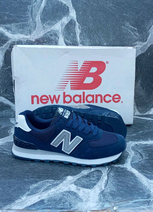 Жіночі кросівки new balance 574 сині, весняні сітка3 фото