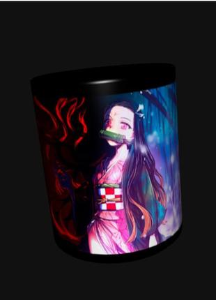 Чашка аниме кружка клинок рассекающий демонов незуко (0182)
