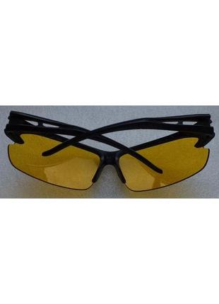 Окуляри жовті спортивні захисні з чорною оправою жовті окуляри...5 фото