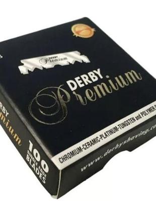 Профессиональные лезвия половинки для бритвы и шаветт derby premium  100 шт