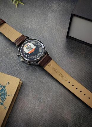 Чоловічий наручний годинник skmei 9117 brown/white4 фото