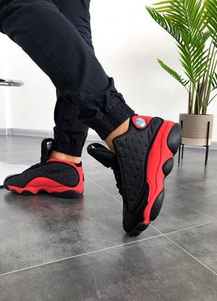 Кросівки чоловічі nike air jordan 13 "black/red" чорні з червоним