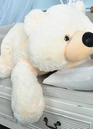 Плюшевий ведмедик умка, що лежить великий кремовий 110 см4 фото